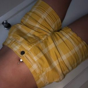 Yellow plaid shorts